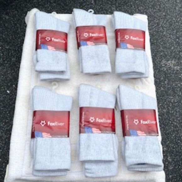 Socks . Mid Weight Crew . Size: Large . #3765 L . Fox River. (6 Sleeves) - Picture 1 of 6